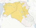 Yellow area of map shows the area that ISIS wants for a Caliphate. Click to enlarge map.