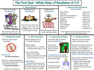 The First Seal is the release of the Antichrist.