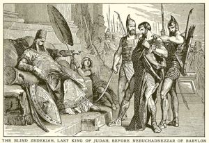 The Blind Zedekiah, Last King of Judah, before Nebuchadnezzar of Babylon