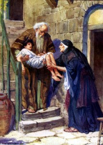 In God's power, Elijah raises the widow's son back to life.