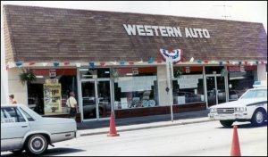 A small Western Auto store, not unlike the one I bought model kits from as a kid!